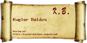Kugler Balázs névjegykártya