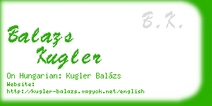 balazs kugler business card